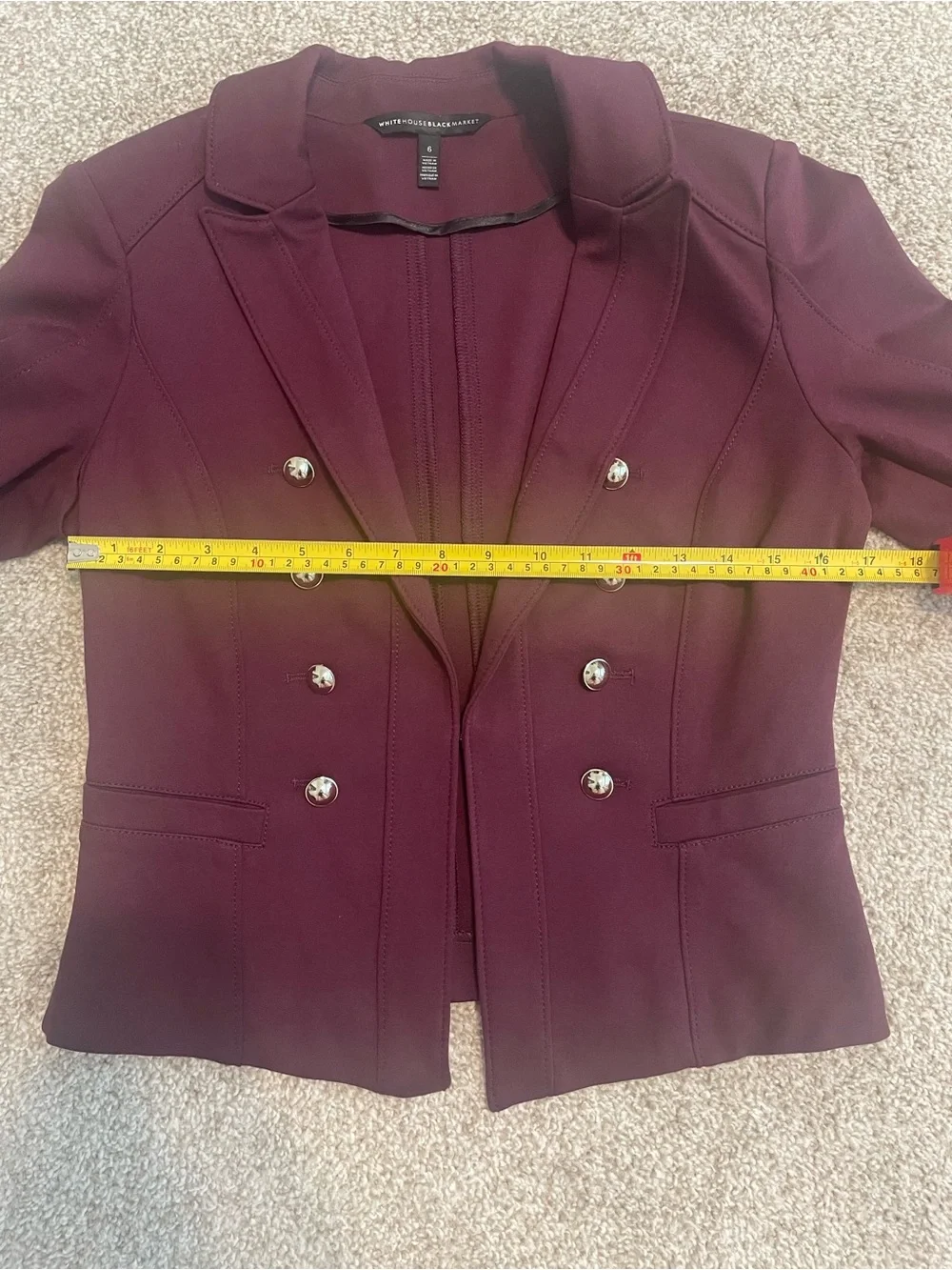WHBM Vintage Style Hi-Lo Purple Blazer with Silver Buttons Sz 6